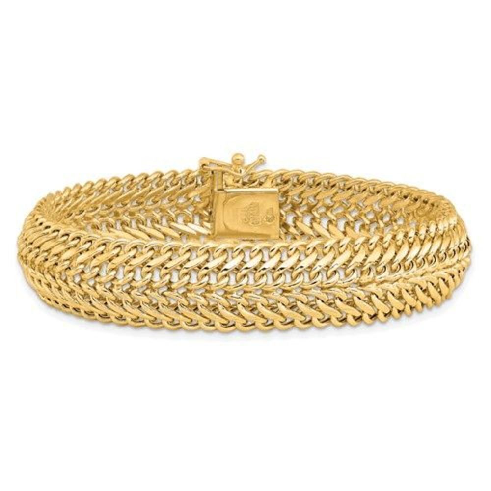 14k Gold Fancy Link Bracelet, 7.5 inches long, New